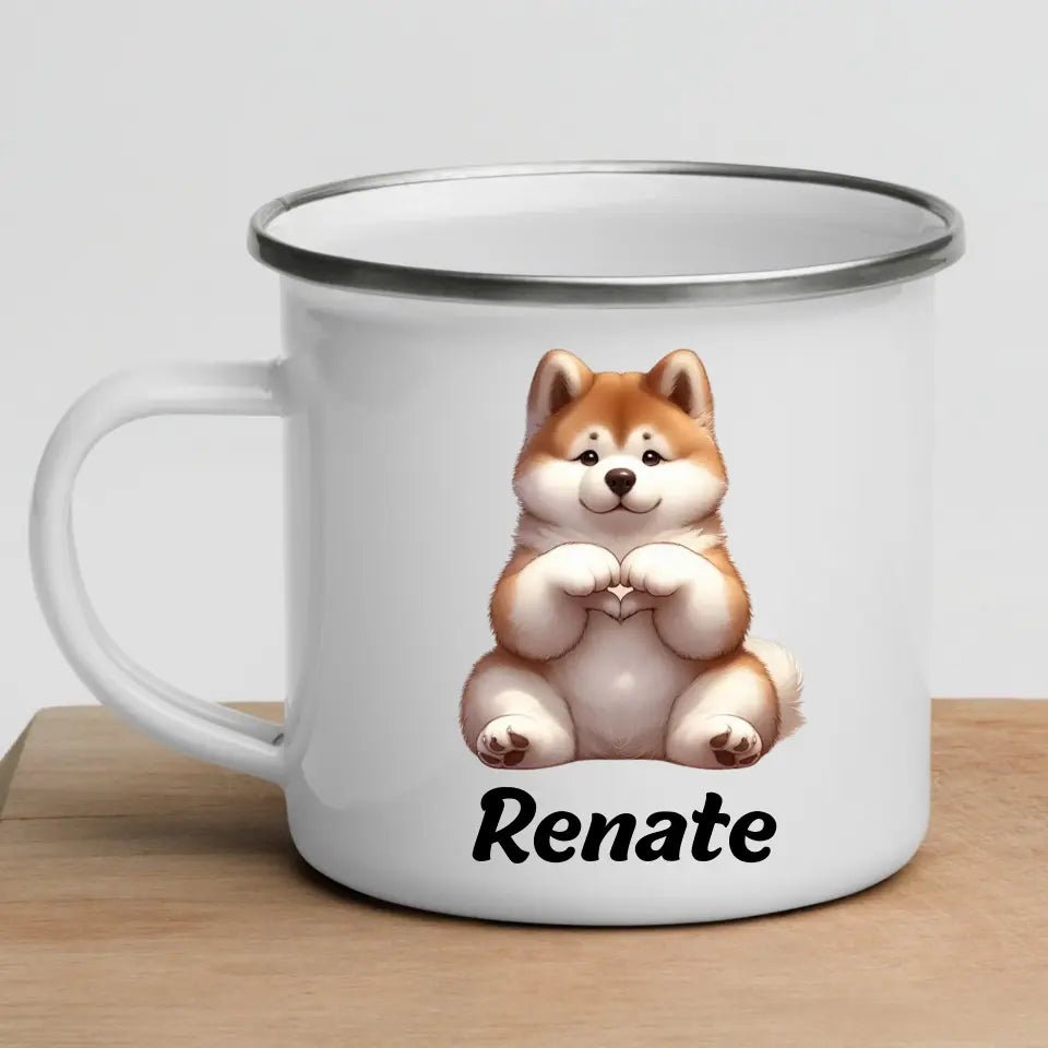 Hundetasse mit Namen Little Mathilda Little Mathilda Emaille Tasse