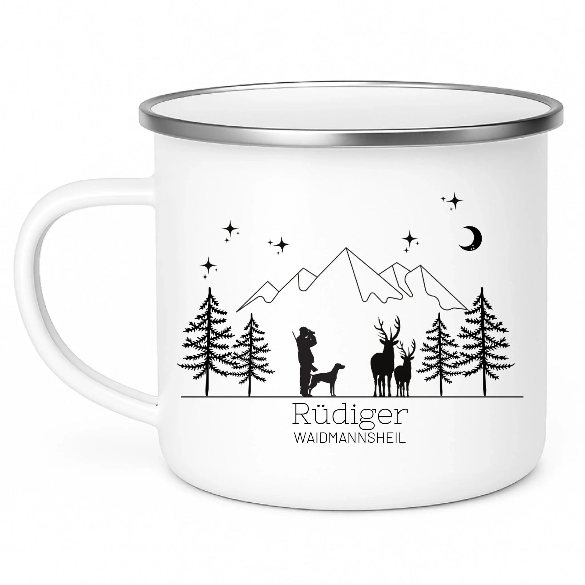 Jägertasse mit Hund und Hirsch Little Mathilda Little Mathilda Emaille Tasse