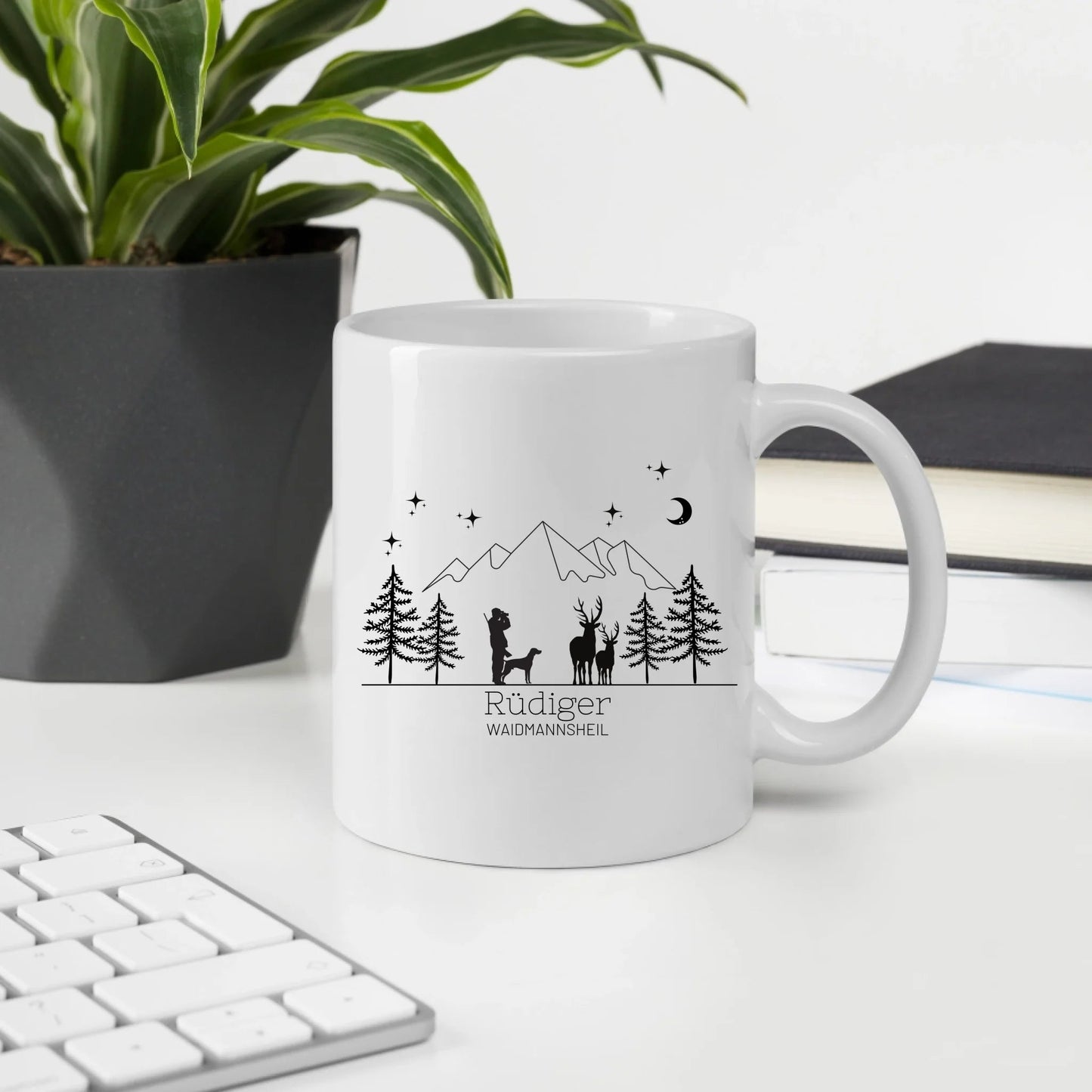 Jägertasse mit Hund und Hirsch Little Mathilda Little Mathilda Emaille Tasse
