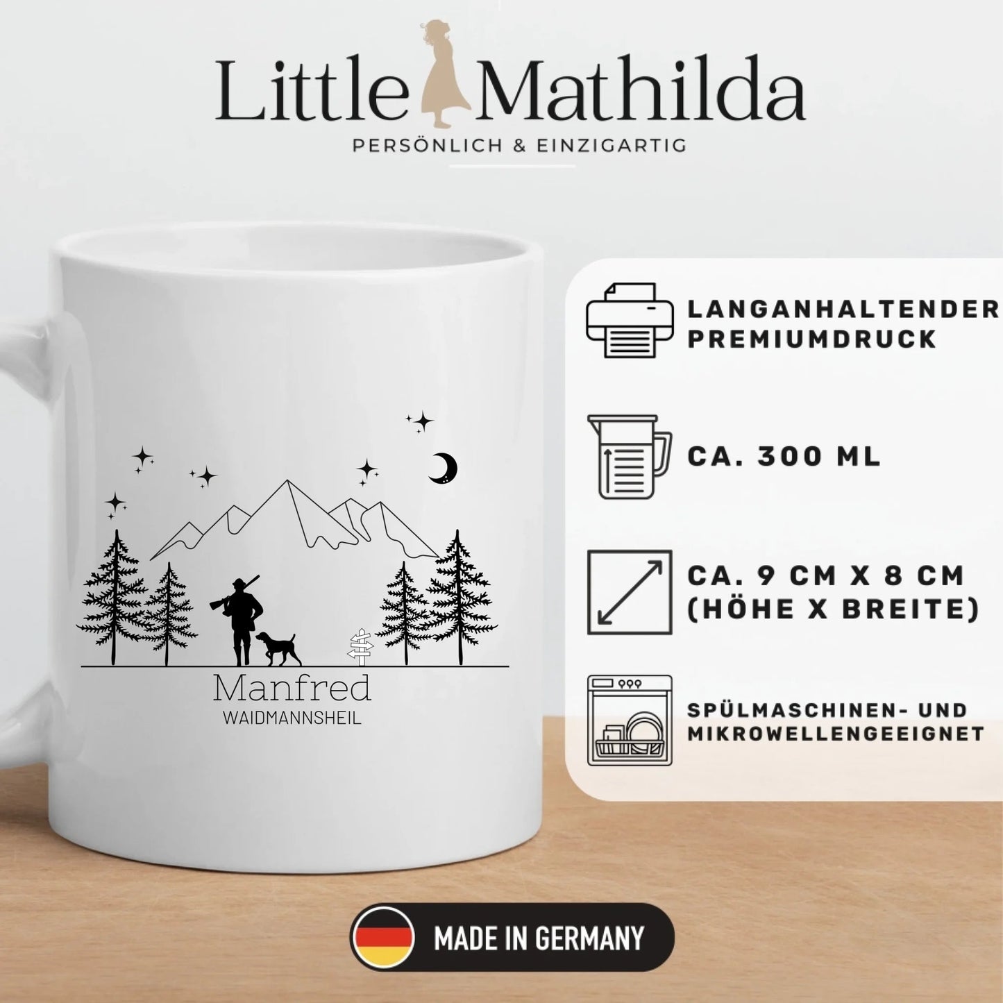 Jägertasse Waidmannsheil Little Mathilda Little Mathilda Emaille Tasse