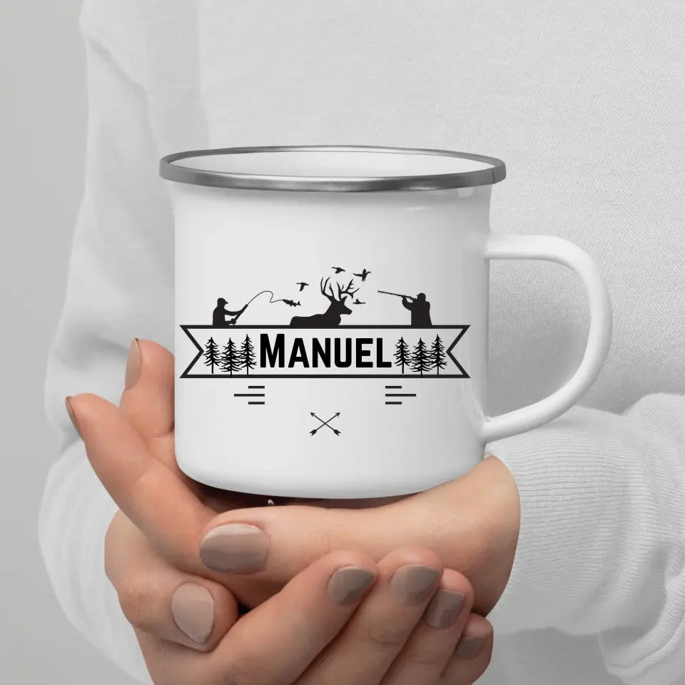 Jäger - und Angler Tasse mit Namen Little Mathilda Little Mathilda Emaille Tasse