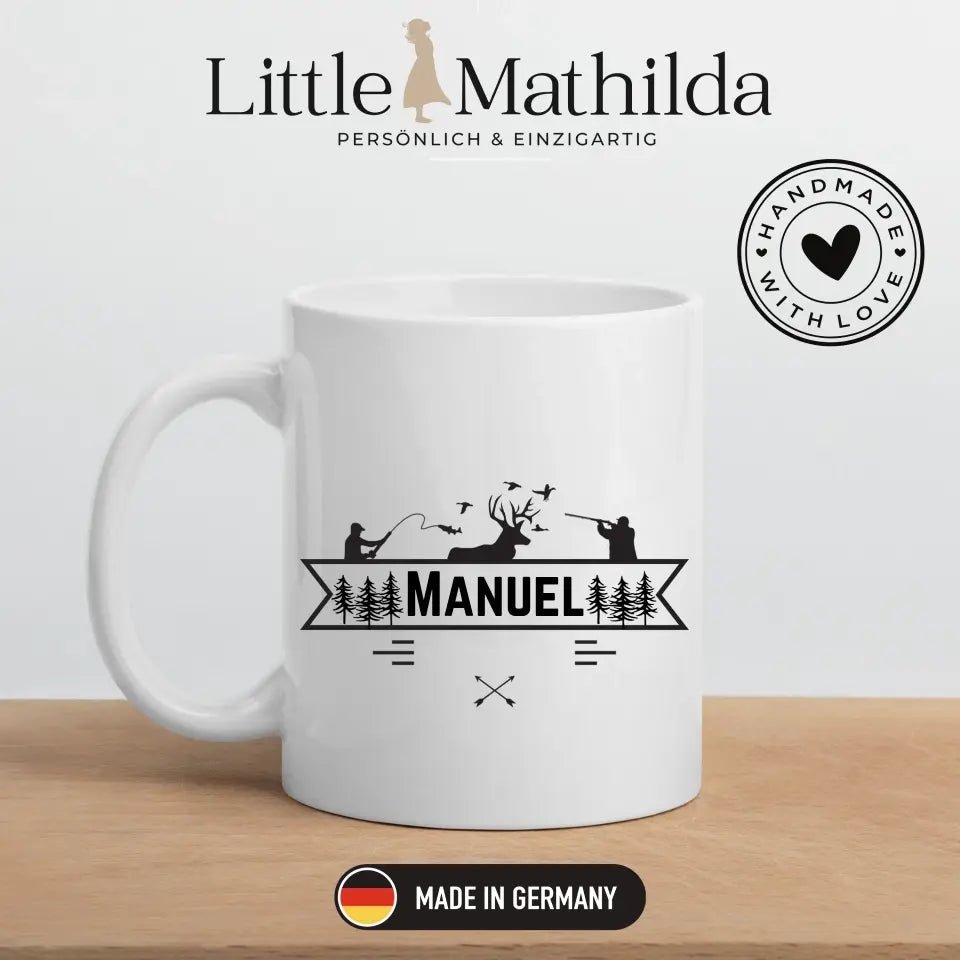 Jäger - und Angler Tasse mit Namen Little Mathilda Little Mathilda Emaille Tasse
