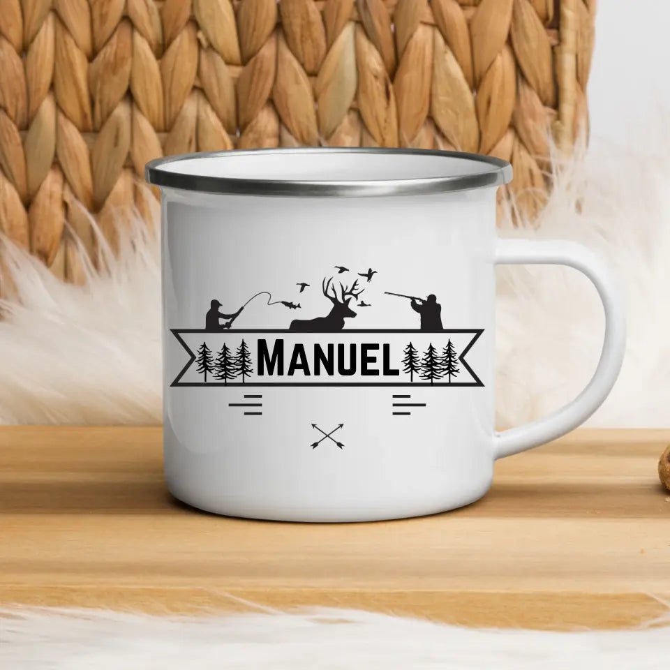 Jäger - und Angler Tasse mit Namen Little Mathilda Little Mathilda Emaille Tasse