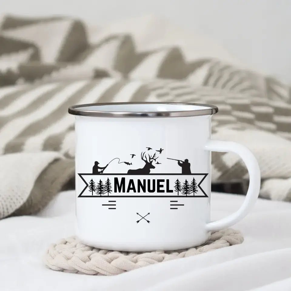 Jäger - und Angler Tasse mit Namen Little Mathilda Little Mathilda Emaille Tasse