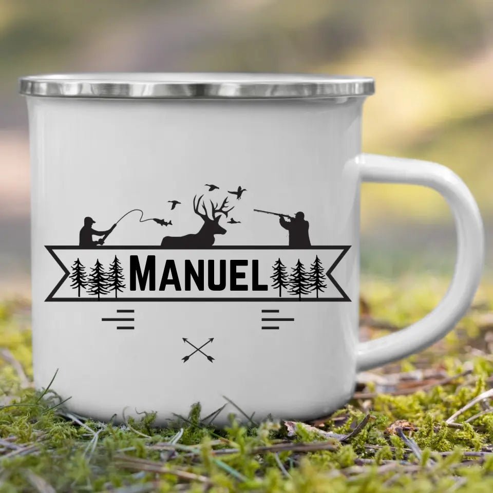 Jäger - und Angler Tasse mit Namen Little Mathilda Little Mathilda Emaille Tasse