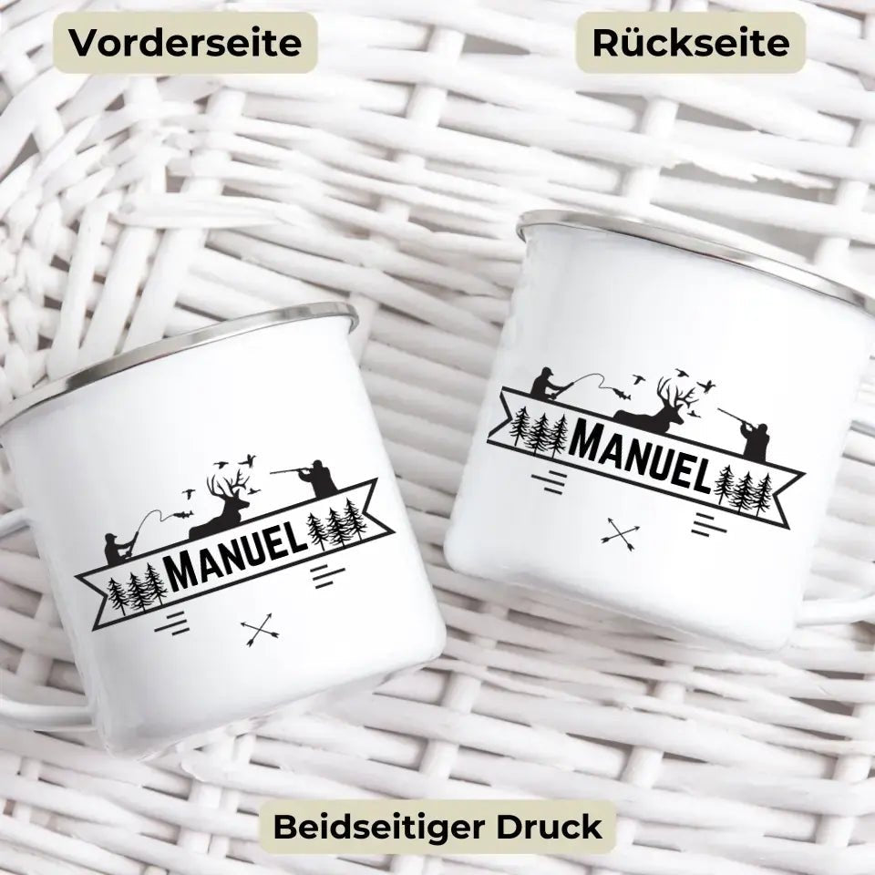 Jäger - und Angler Tasse mit Namen Little Mathilda Little Mathilda Emaille Tasse