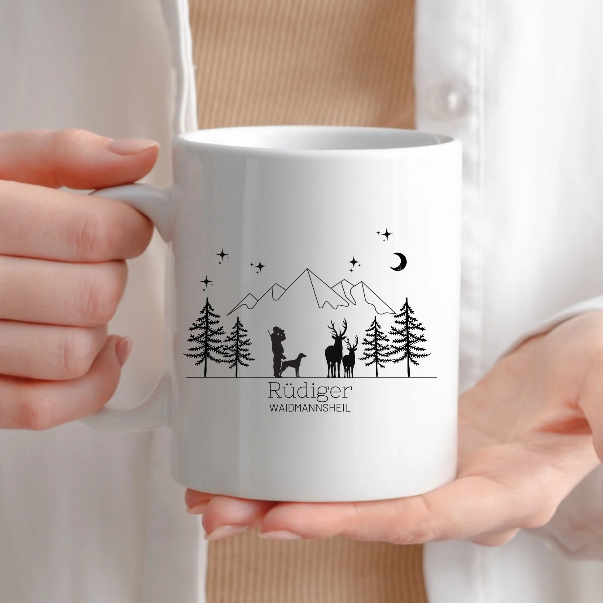 Jägertasse mit Hund und Hirsch Little Mathilda Little Mathilda Emaille Tasse