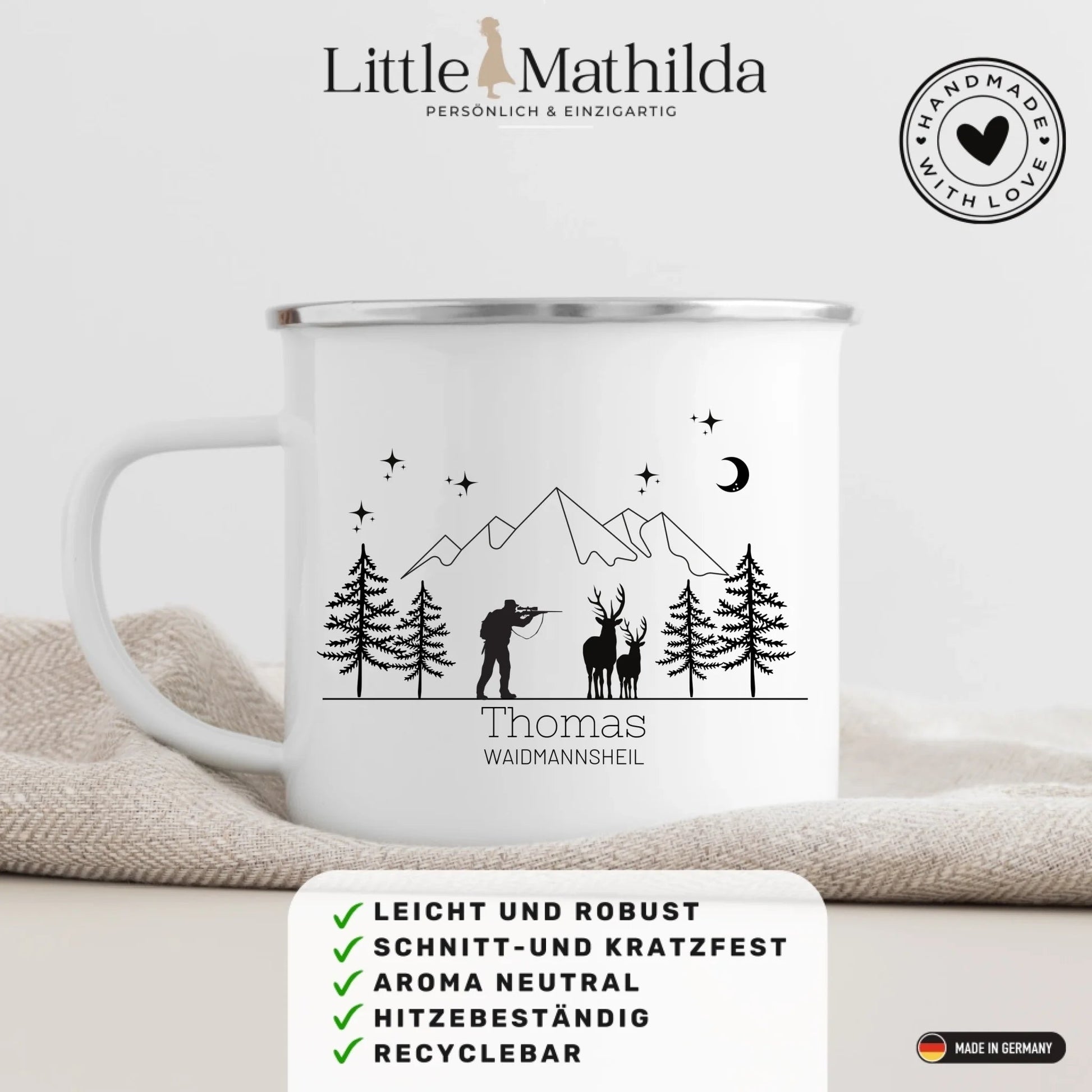 Jägertasse mit Namen Little Mathilda Little Mathilda Emaille Tasse