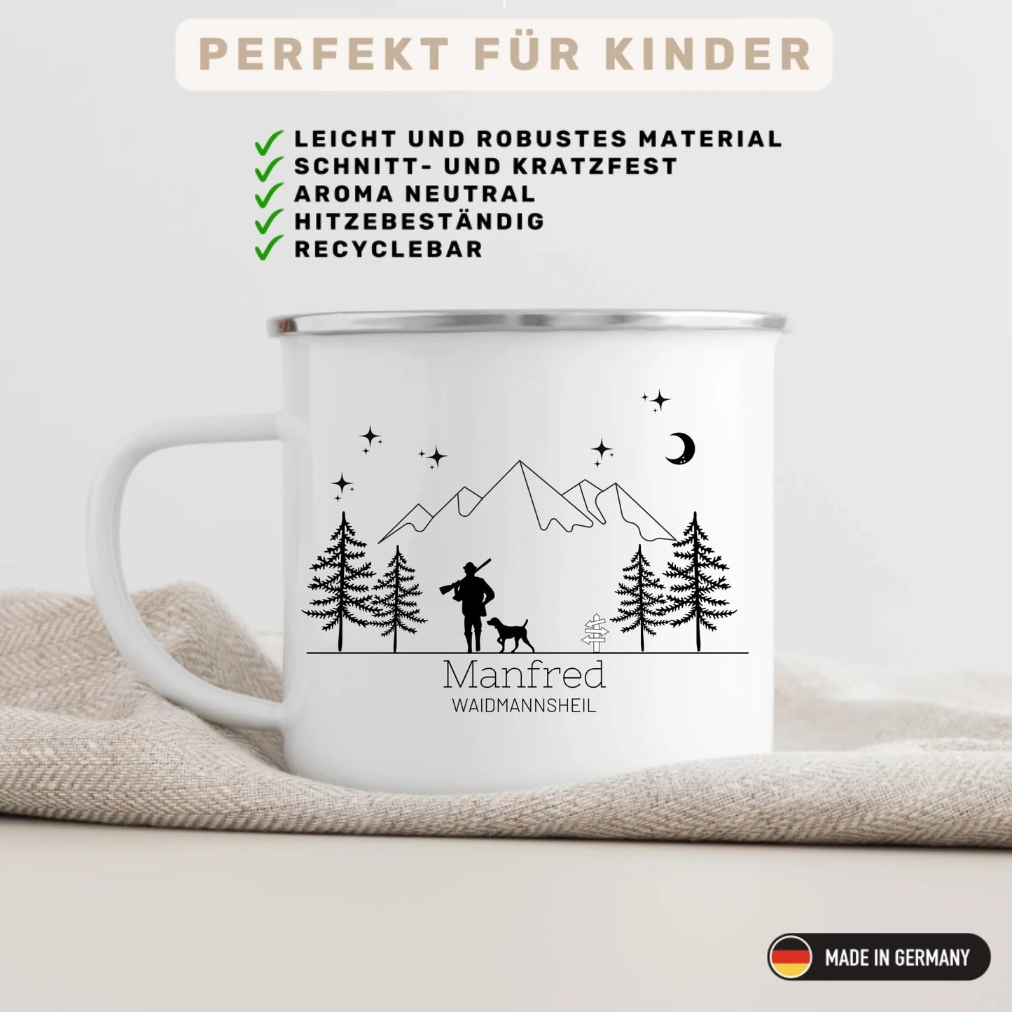 Jägertasse Waidmannsheil Little Mathilda Little Mathilda Emaille Tasse
