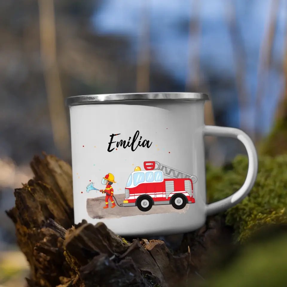 Kindertasse Feuerwehrmann Little Mathilda Little Mathilda Emaille Tasse