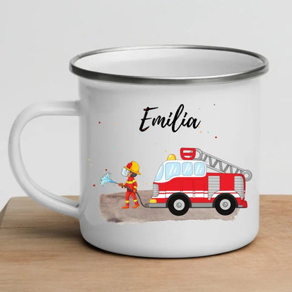 Kindertasse Feuerwehrmann Little Mathilda Little Mathilda Emaille Tasse