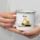 Kindertasse gelber Bagger Little Mathilda Little Mathilda Emaille Tasse