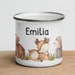 Kindertasse Waldtiere mit Namen Little Mathilda Little Mathilda Emaille Tasse