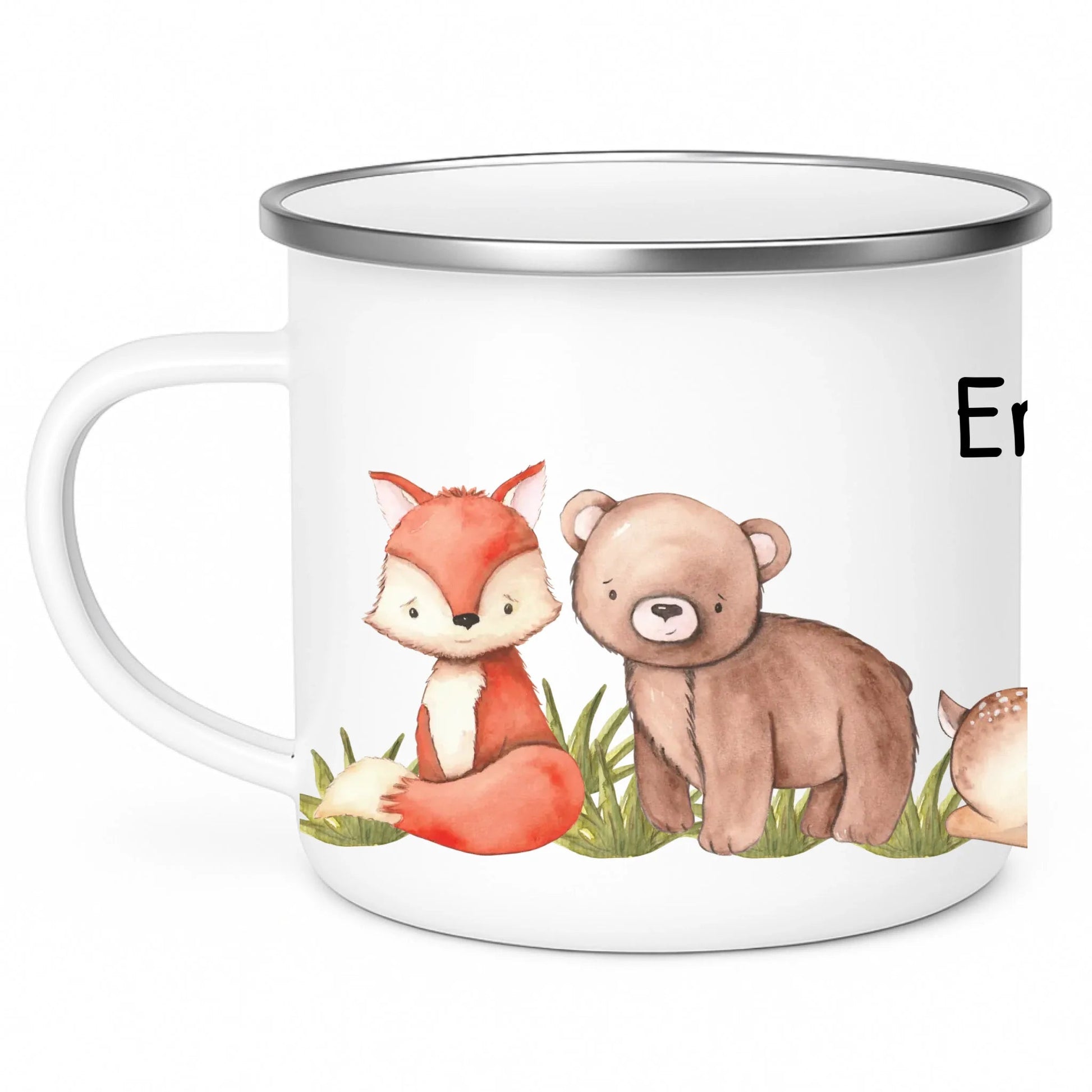 Kindertasse Waldtiere mit Namen Little Mathilda Little Mathilda Emaille Tasse