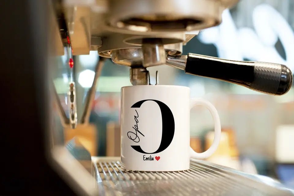 Opa - Tasse mit Namen der Enkelkinder Little Mathilda Little Mathilda Emaille Tasse