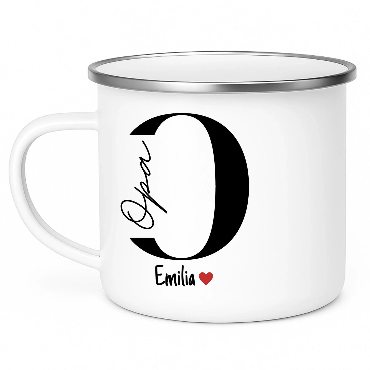 Opa - Tasse mit Namen der Enkelkinder Little Mathilda Little Mathilda Emaille Tasse