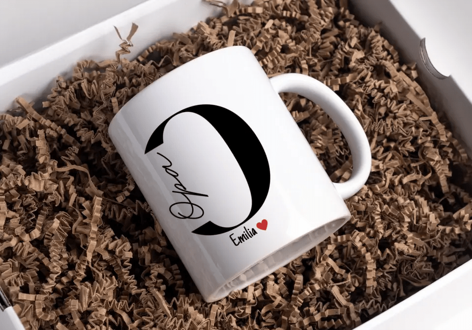 Opa - Tasse mit Namen der Enkelkinder Little Mathilda Little Mathilda Emaille Tasse