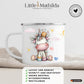 Personalisierte Einhorn Prinzessin Tasse für Kinder – Emaille Kindertasse mit Name Little Mathilda Little Mathilda Emaille Tasse