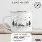 Personalisierte Emaille Camping Tasse "Bunter Camper" Little Mathilda Little Mathilda Emaille Tasse