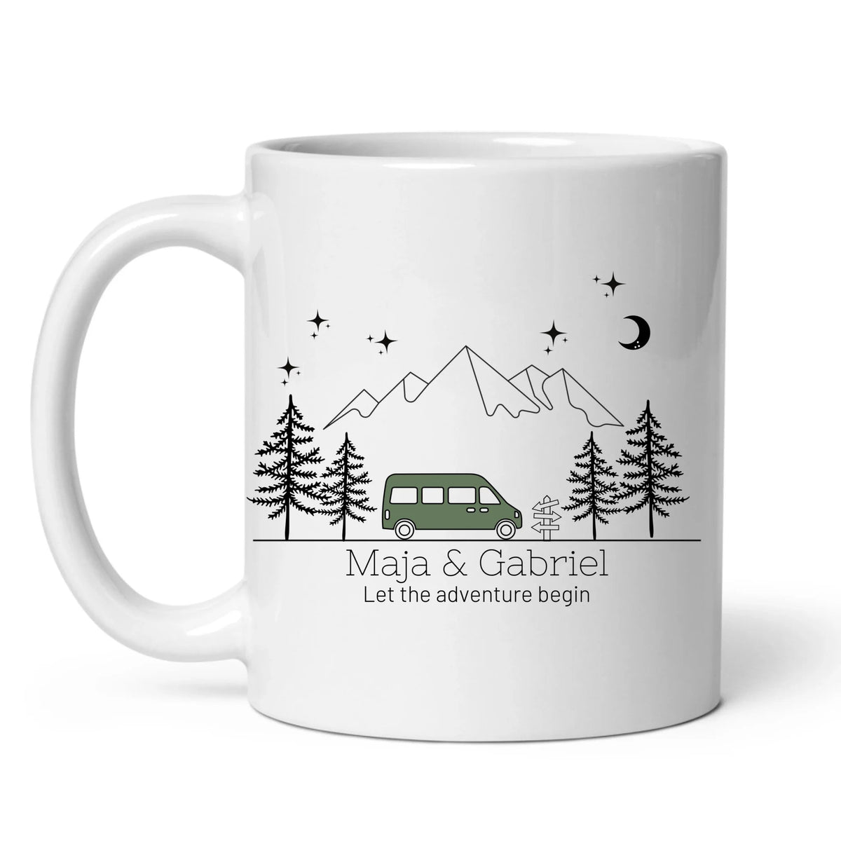 Personalisierte Emaille Camping Tasse "Bunter Camper" Little Mathilda Little Mathilda Emaille Tasse
