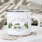 Personalisierte Emaille Camping Tasse "Bunter Reisecamper mit Gepäck" Little Mathilda Little Mathilda Emaille Tasse