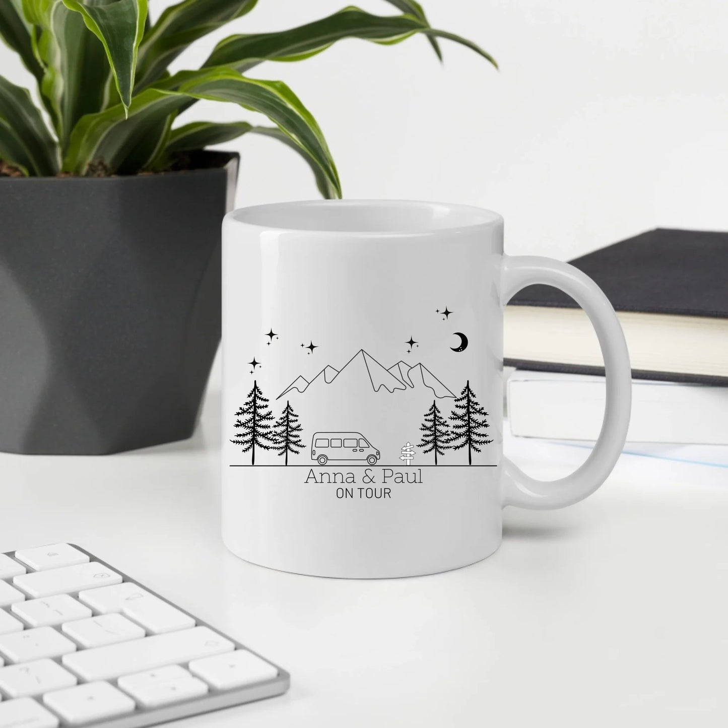 Personalisierte Emaille Camping Tasse Camper Van Little Mathilda Little Mathilda Emaille Tasse
