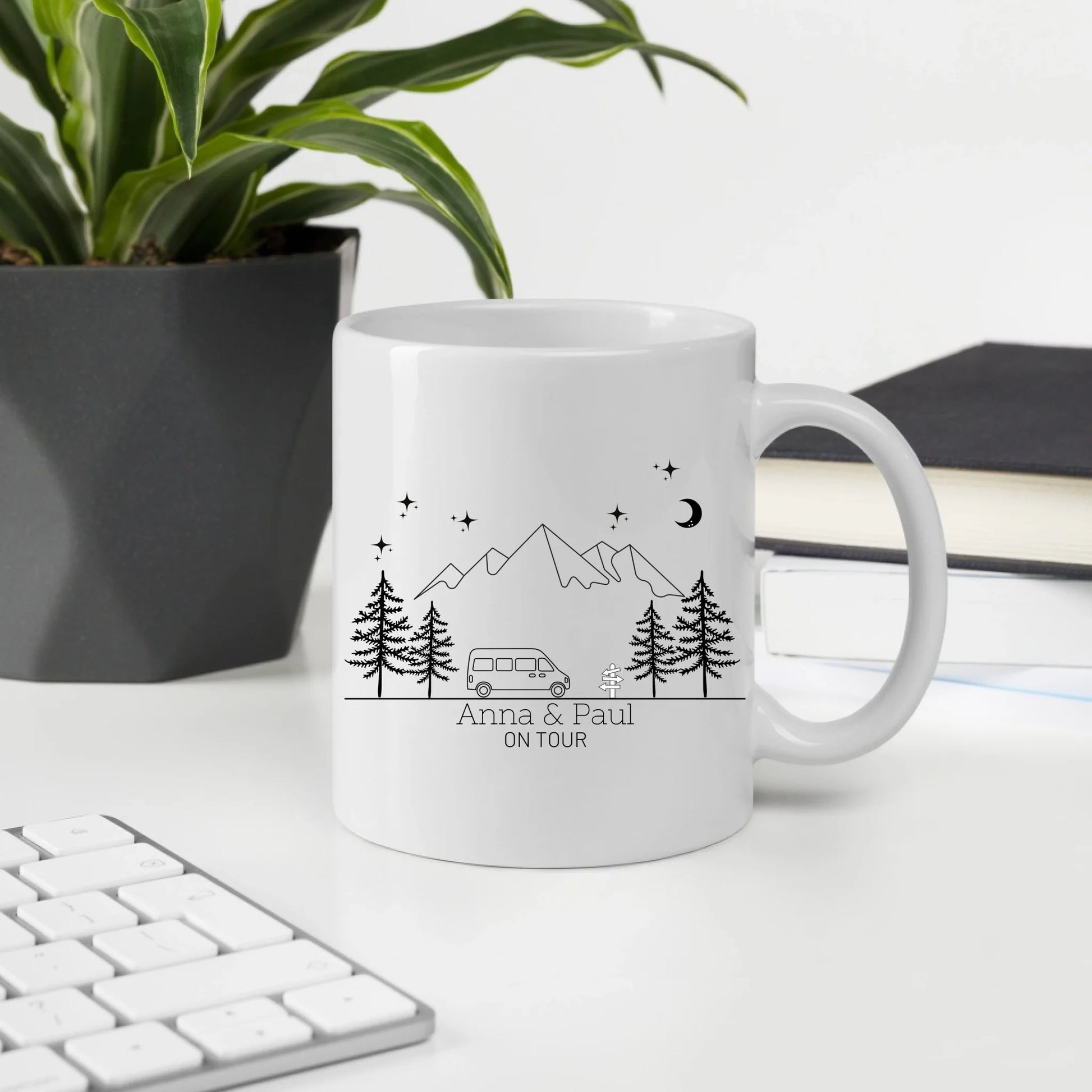 Personalisierte Emaille Camping Tasse Camper Van Little Mathilda Little Mathilda Emaille Tasse