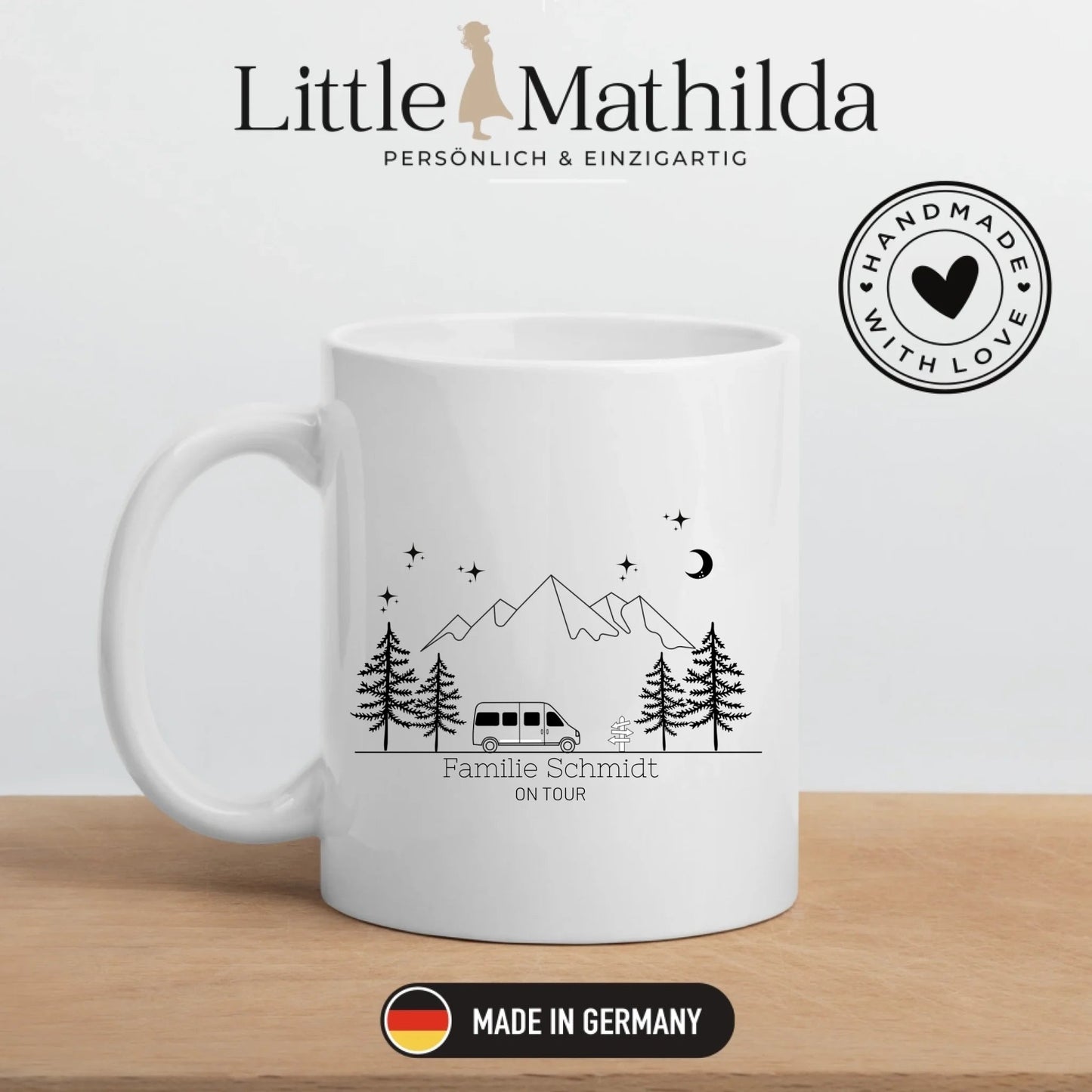 Personalisierte Emaille Camping Tasse "Camping Bus" Little Mathilda Little Mathilda Emaille Tasse