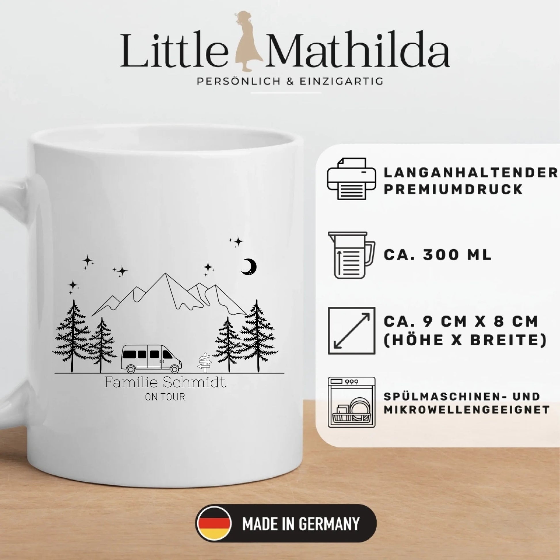 Personalisierte Emaille Camping Tasse "Camping Bus" Little Mathilda Little Mathilda Emaille Tasse