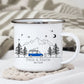 Personalisierte Emaille Camping Tasse "Campingvan mit Aufstelldach" Little Mathilda Little Mathilda Emaille Tasse