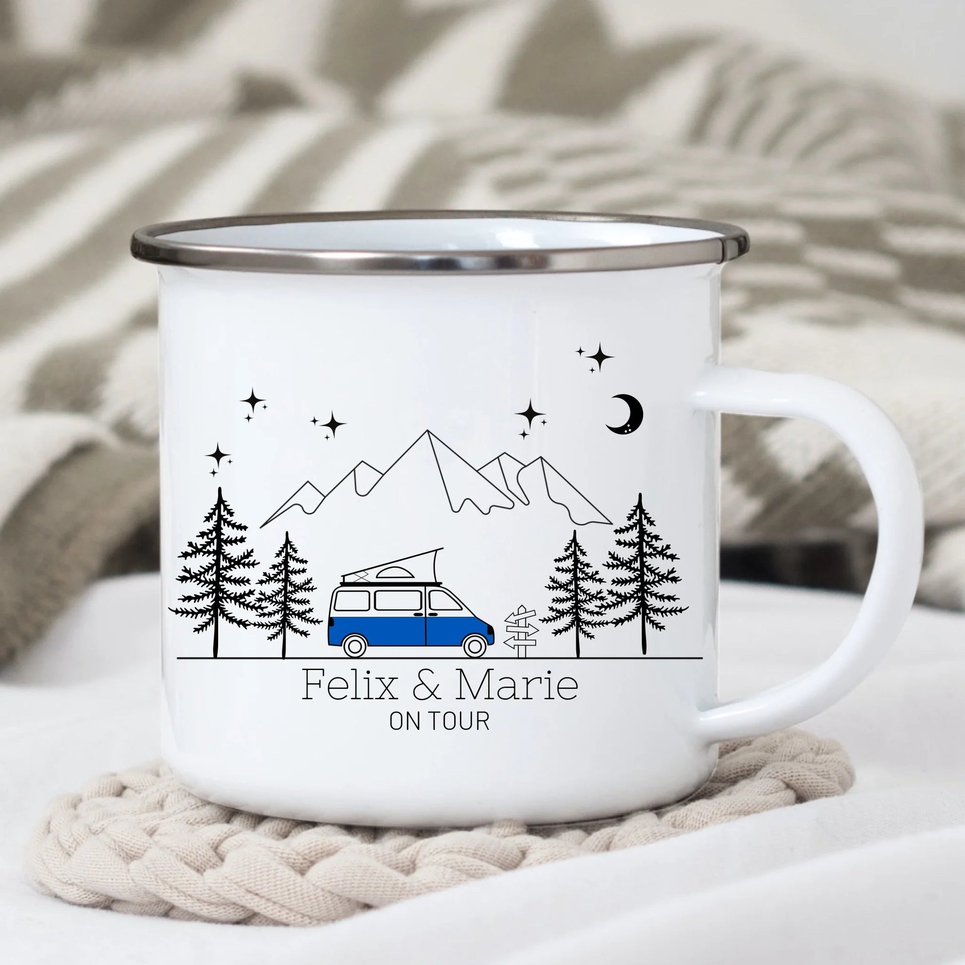 Personalisierte Emaille Camping Tasse