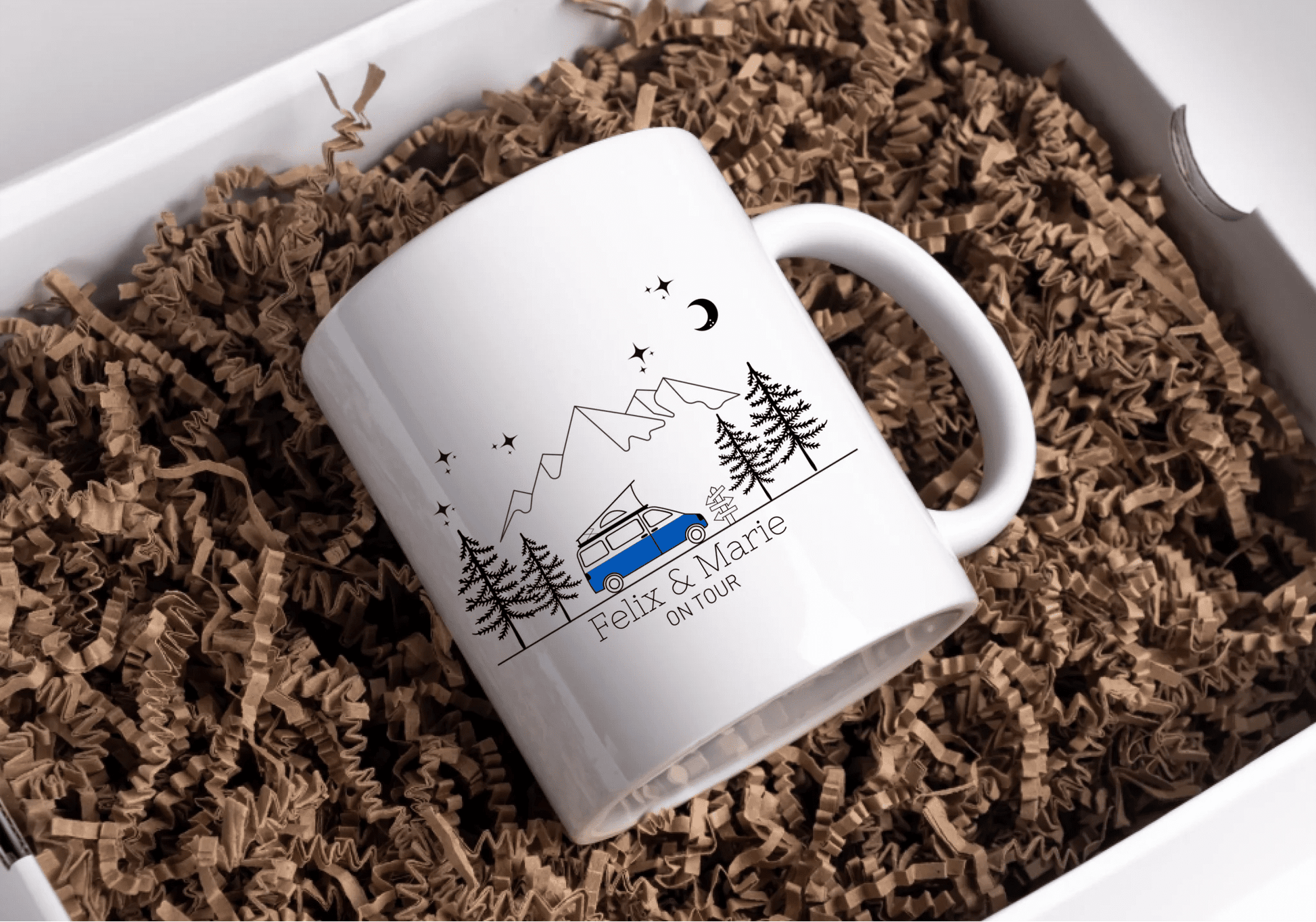Personalisierte Emaille Camping Tasse "Campingvan mit Aufstelldach" Little Mathilda Little Mathilda Emaille Tasse