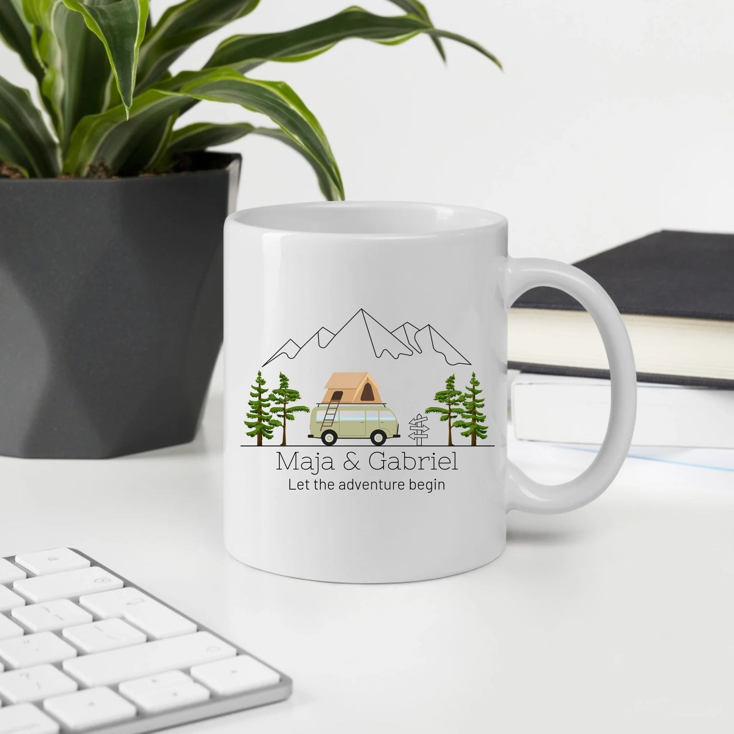Personalisierte Emaille Camping Tasse Dachzelt Little Mathilda Little Mathilda Emaille Tasse