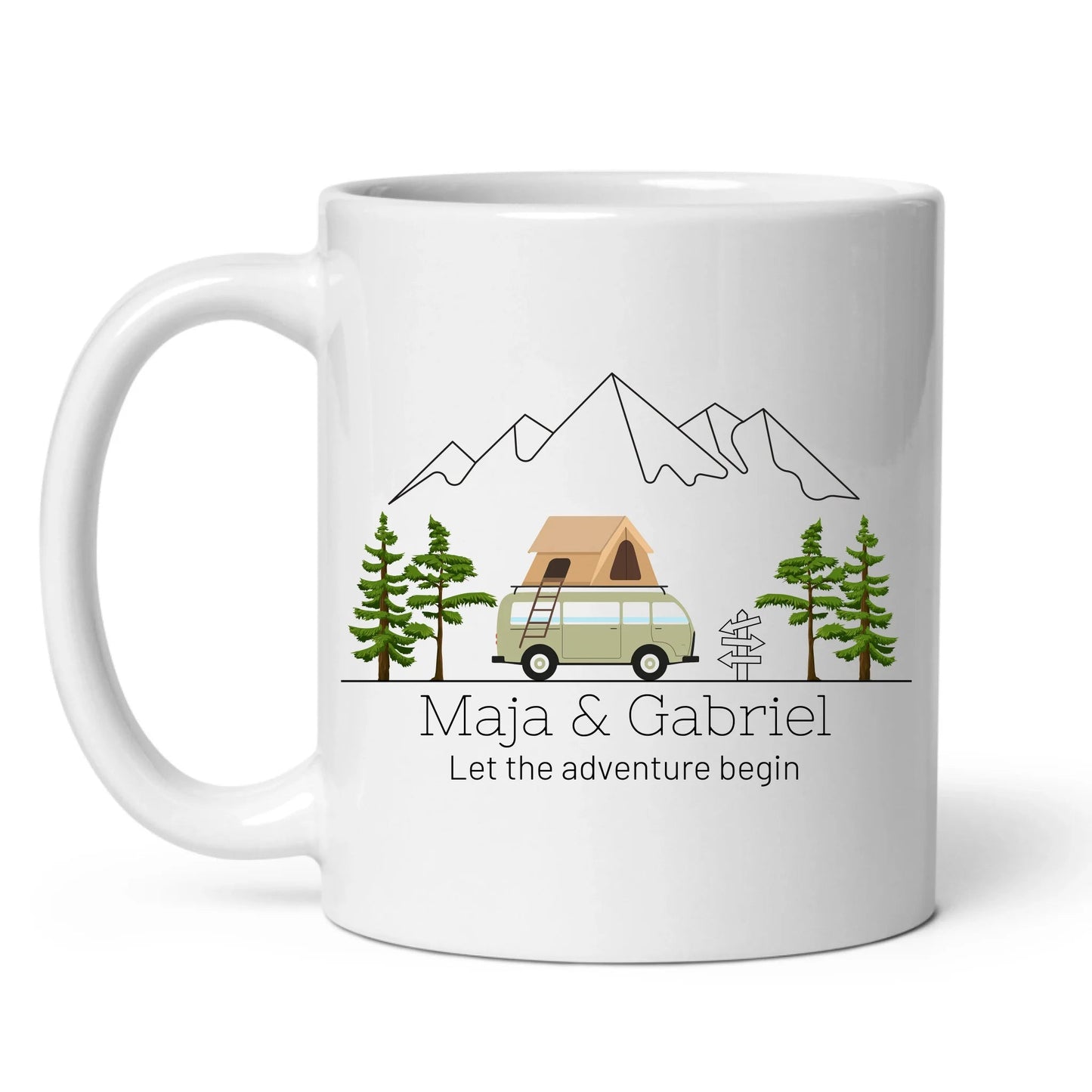 Personalisierte Emaille Camping Tasse Dachzelt Little Mathilda Little Mathilda Emaille Tasse