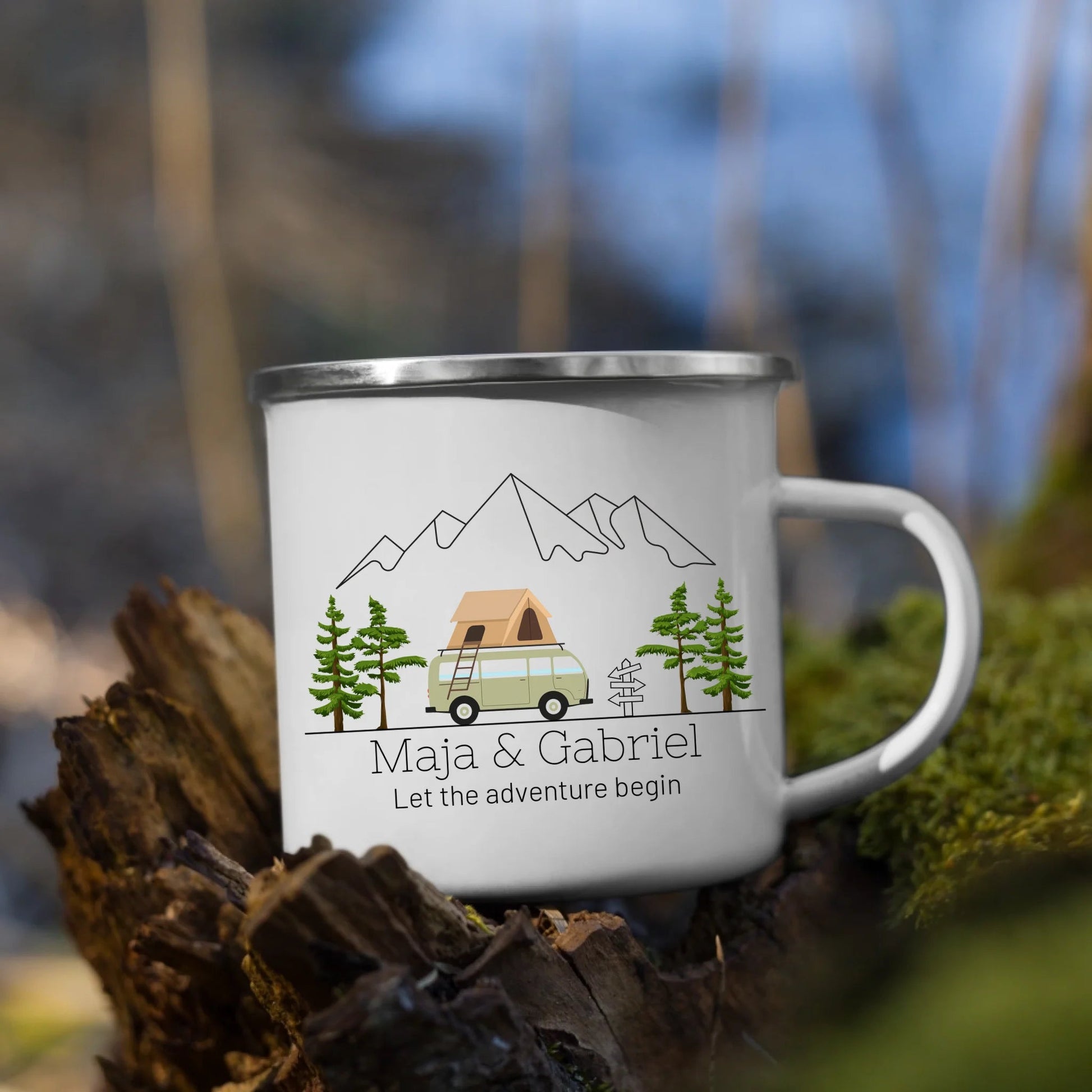 camping tasse personalisiert Personalisierte Emaille Camping Tasse Dachzelt von Little Mathilda ab €19.99