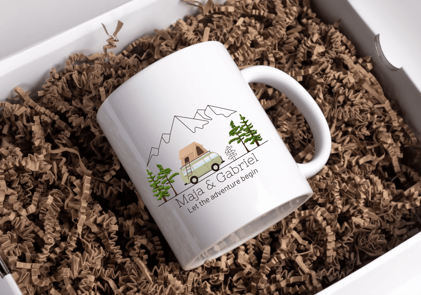 Personalisierte Emaille Camping Tasse Dachzelt Little Mathilda Little Mathilda Emaille Tasse