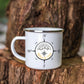 Personalisierte Emaille Camping Tasse "Kompass" Little Mathilda Little Mathilda Emaille Tasse