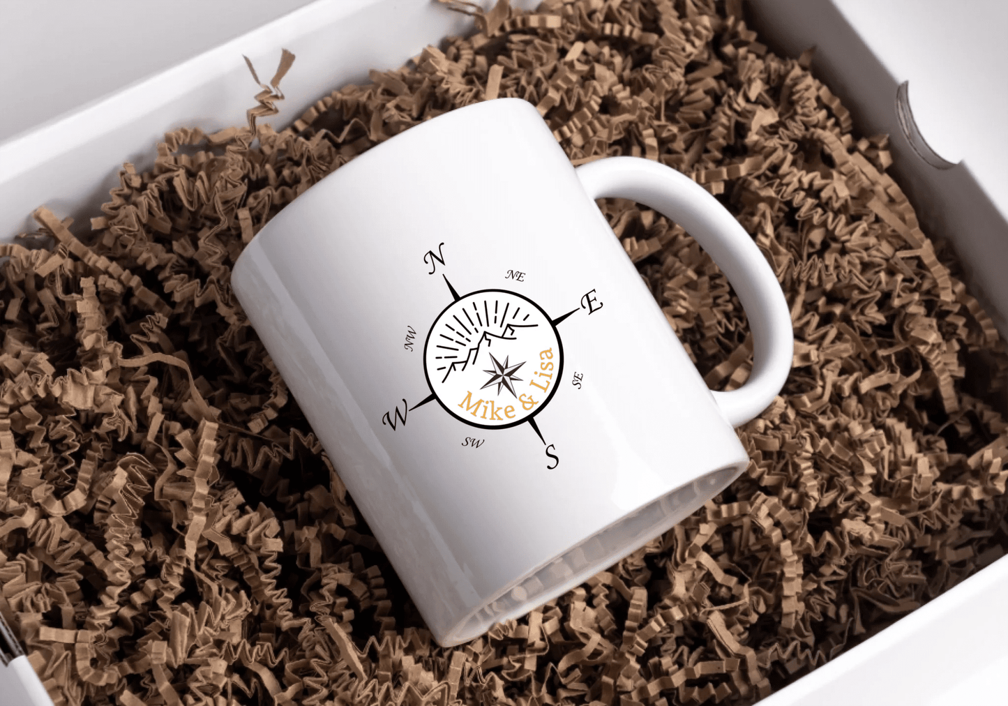 Personalisierte Emaille Camping Tasse "Kompass" Little Mathilda Little Mathilda Emaille Tasse