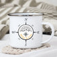 Personalisierte Emaille Camping Tasse "Kompass" Little Mathilda Little Mathilda Emaille Tasse