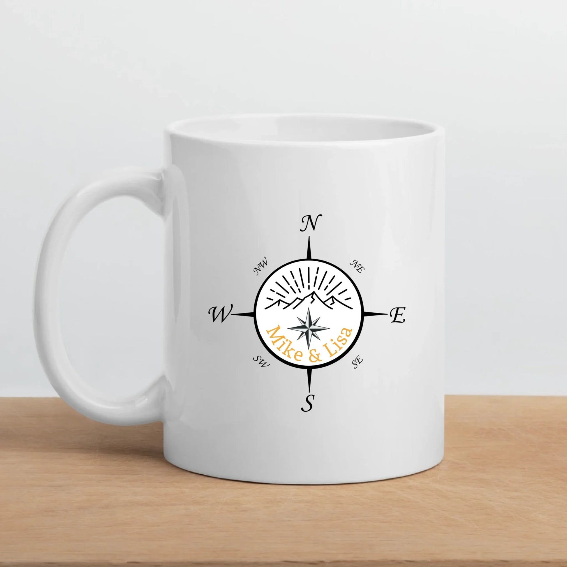 Personalisierte Emaille Camping Tasse "Kompass" Little Mathilda Little Mathilda Emaille Tasse