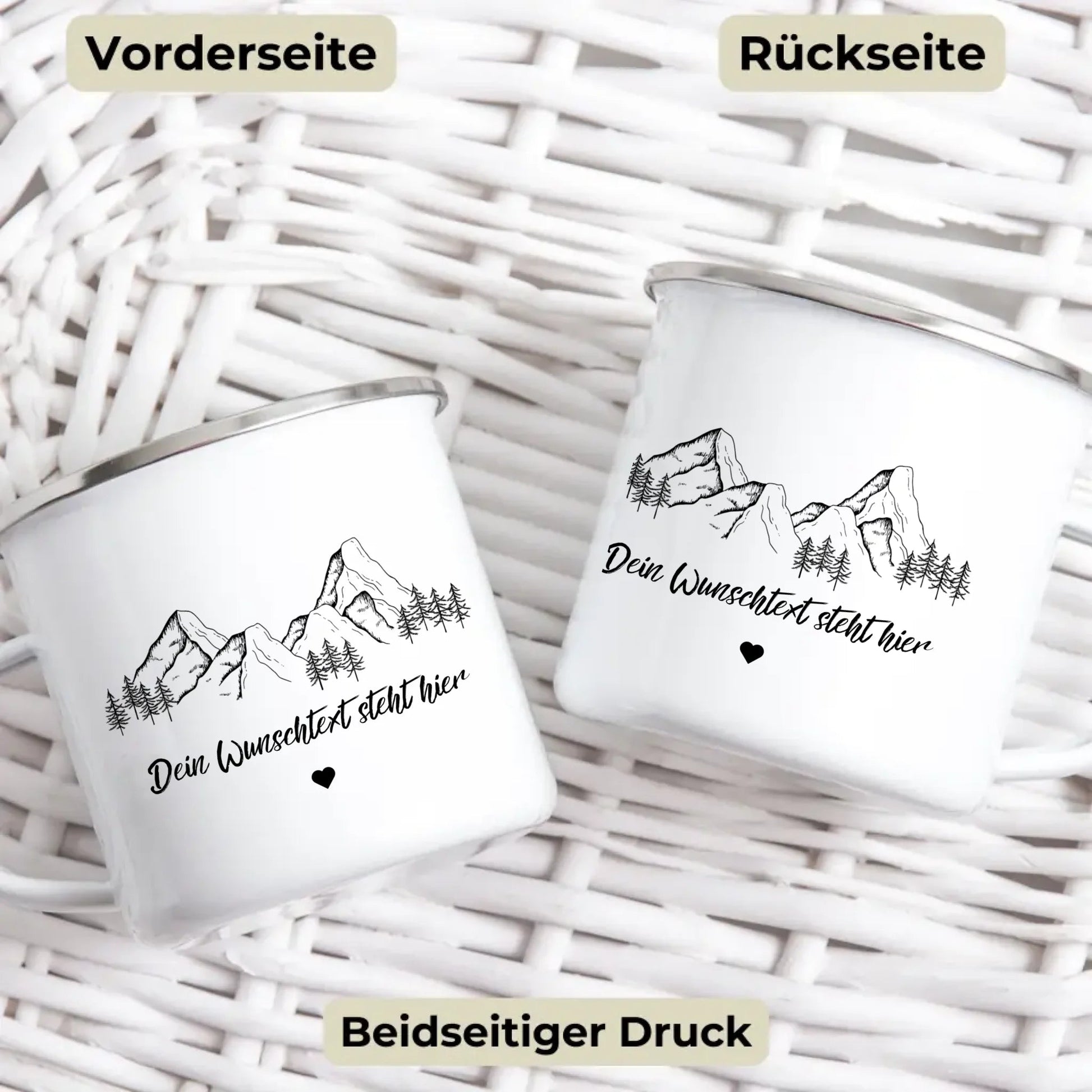 Personalisierte Emaille Camping Tasse mit Camping - Zitaten Little Mathilda Little Mathilda Emaille Tasse