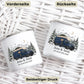 Personalisierte Emaille Camping Tasse mit Namen „Campervan im Winter“ Little Mathilda Little Mathilda Emaille Tasse
