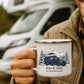 Personalisierte Emaille Camping Tasse mit Namen „Campervan im Winter“ Little Mathilda Little Mathilda Emaille Tasse