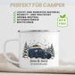 Personalisierte Emaille Camping Tasse mit Namen „Campervan im Winter“ Little Mathilda Little Mathilda Emaille Tasse