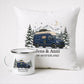 Personalisierte Emaille Camping Tasse mit Namen „Campervan im Winter“ Little Mathilda Little Mathilda Emaille Tasse