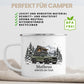 Personalisierte Emaille Camping Tasse mit Namen „Offroad Camper im Winter“ Little Mathilda Little Mathilda Emaille Tasse