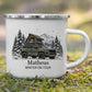 Personalisierte Emaille Camping Tasse mit Namen „Offroad Camper im Winter“ Little Mathilda Little Mathilda Emaille Tasse