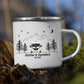 Personalisierte Emaille Camping Tasse mit Namen „Wohnmobil und Wohnwagen im Winter“ Little Mathilda Little Mathilda Emaille Tasse