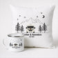 Personalisierte Emaille Camping Tasse mit Namen „Wohnmobil und Wohnwagen im Winter“ Little Mathilda Little Mathilda Emaille Tasse