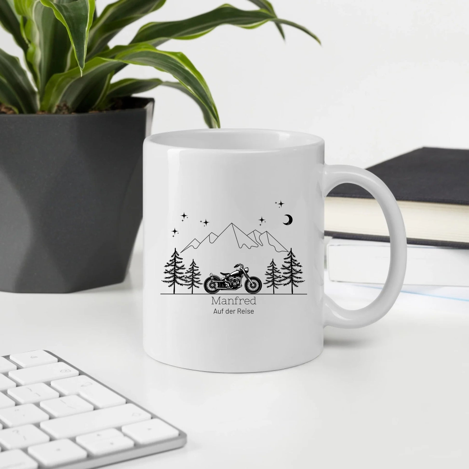 Personalisierte Emaille Camping Tasse Motorrad Little Mathilda Little Mathilda Emaille Tasse